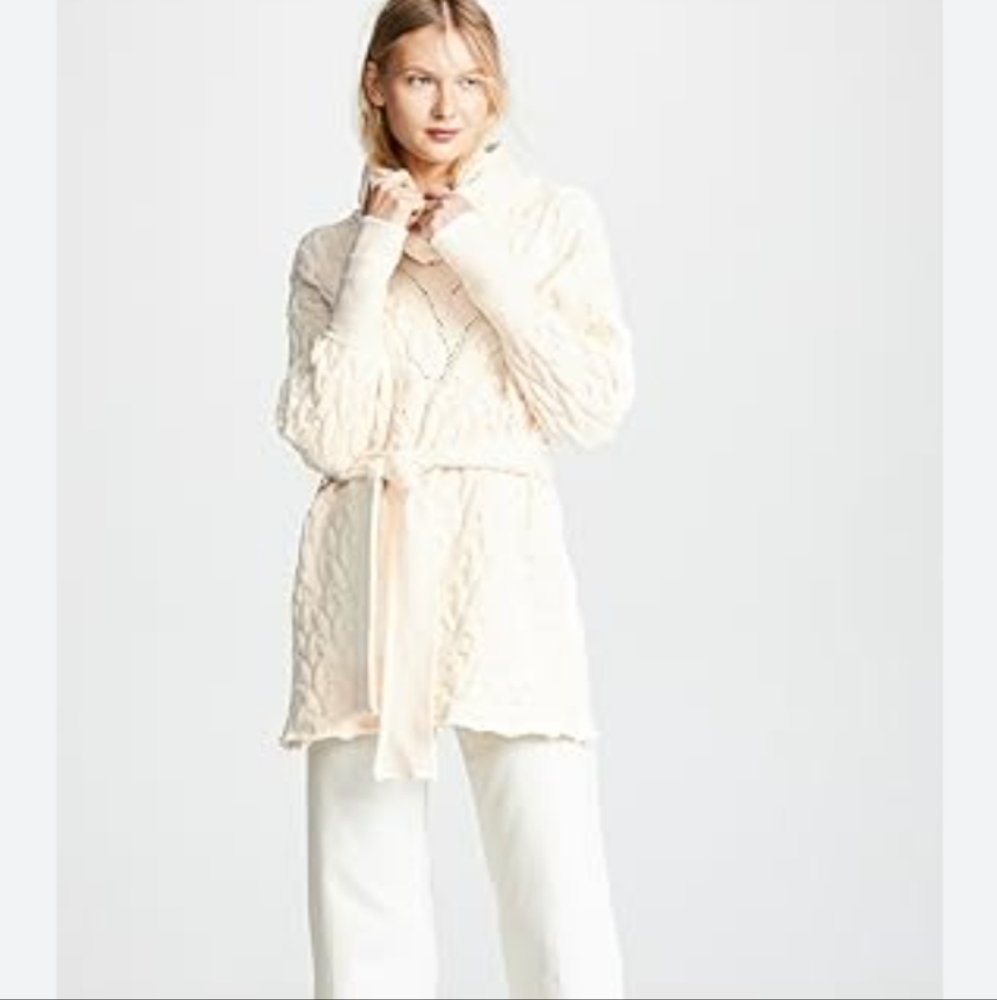 Free People for the Love of cables Ivory turtleneck sweater Cable Knit